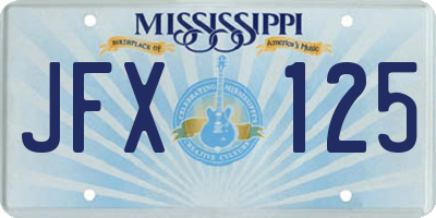 MS license plate JFX125