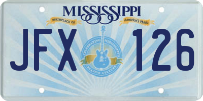 MS license plate JFX126