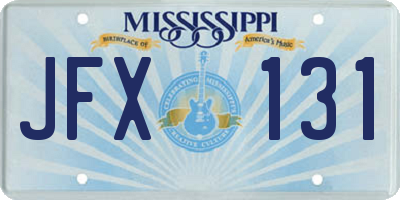 MS license plate JFX131
