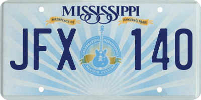 MS license plate JFX140