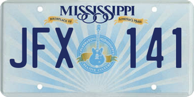 MS license plate JFX141