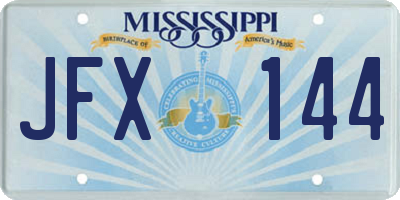 MS license plate JFX144