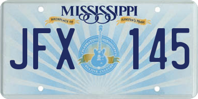 MS license plate JFX145
