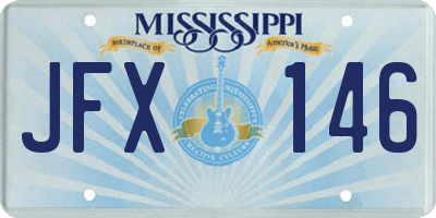 MS license plate JFX146