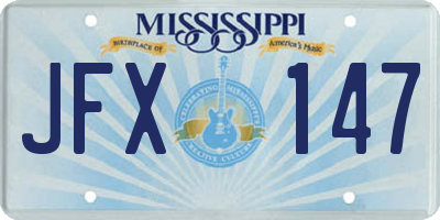 MS license plate JFX147