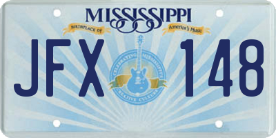 MS license plate JFX148
