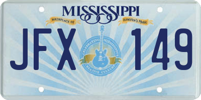 MS license plate JFX149