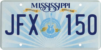 MS license plate JFX150