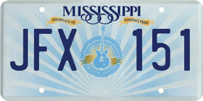 MS license plate JFX151