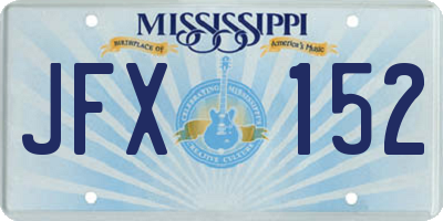 MS license plate JFX152