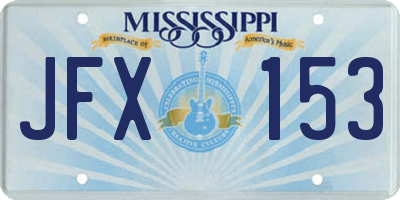 MS license plate JFX153