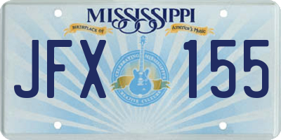 MS license plate JFX155