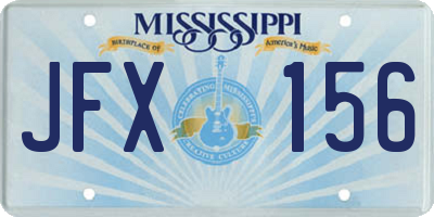 MS license plate JFX156