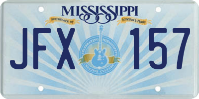 MS license plate JFX157