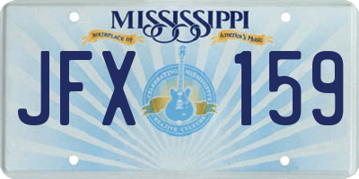 MS license plate JFX159