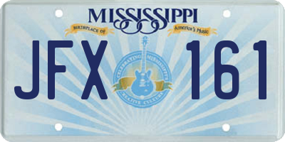 MS license plate JFX161