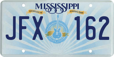 MS license plate JFX162