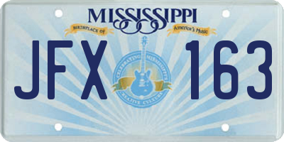 MS license plate JFX163