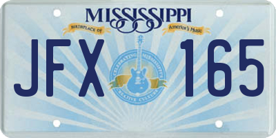 MS license plate JFX165
