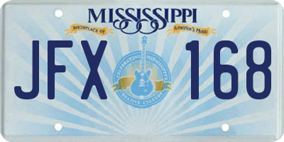 MS license plate JFX168
