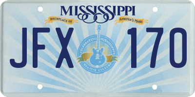 MS license plate JFX170