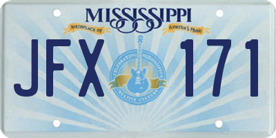 MS license plate JFX171