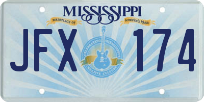 MS license plate JFX174
