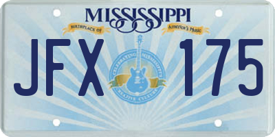 MS license plate JFX175