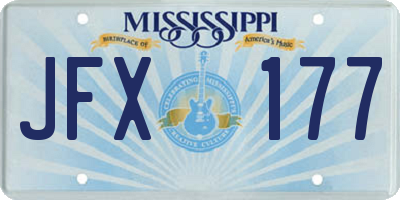 MS license plate JFX177