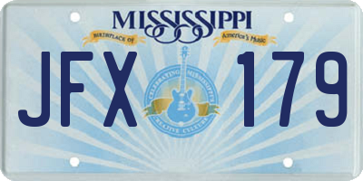 MS license plate JFX179