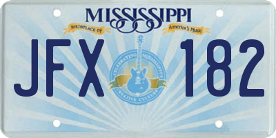 MS license plate JFX182
