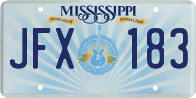 MS license plate JFX183
