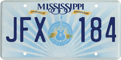 MS license plate JFX184
