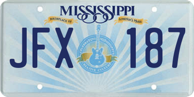 MS license plate JFX187
