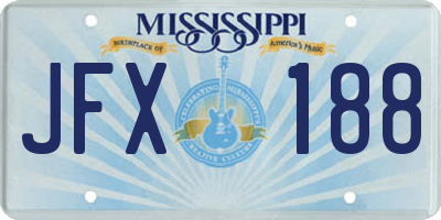 MS license plate JFX188