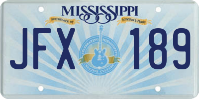 MS license plate JFX189