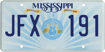 MS license plate JFX191