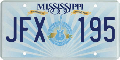 MS license plate JFX195