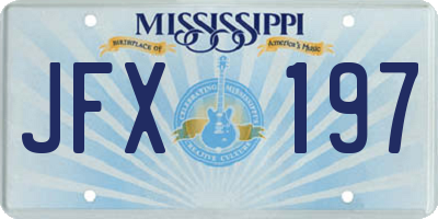 MS license plate JFX197