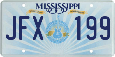 MS license plate JFX199