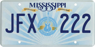 MS license plate JFX222
