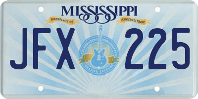 MS license plate JFX225