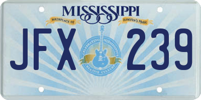 MS license plate JFX239