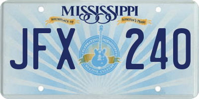 MS license plate JFX240