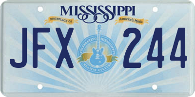 MS license plate JFX244