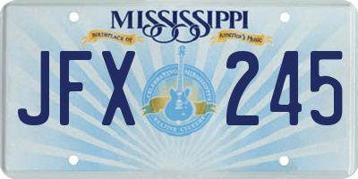 MS license plate JFX245