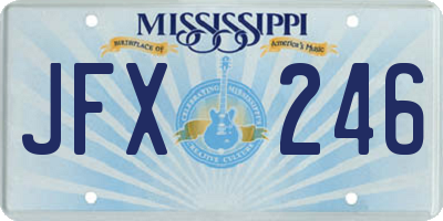 MS license plate JFX246