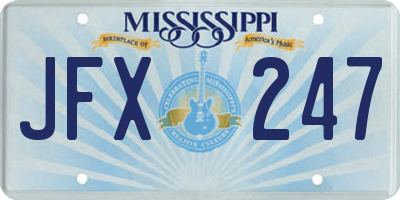 MS license plate JFX247