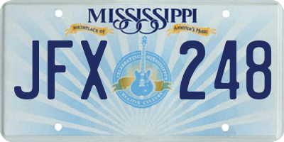MS license plate JFX248
