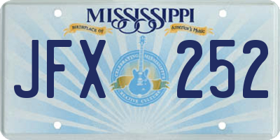 MS license plate JFX252